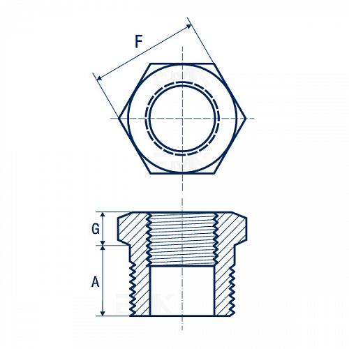 Втулка шестигранная (футорка) нержавеющая 1/4